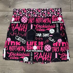 Skort Obsession 17” High Rise Pickleball Tennis Golf Skirt Skort Black Pink XL